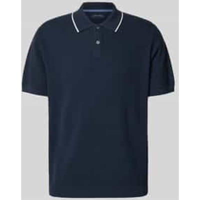 regular fit poloshirt met contrasterende bies