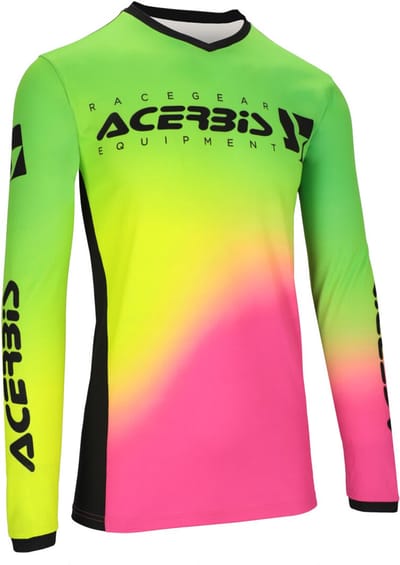 Acerbis MX J-Track Stabi Groen Geel Roze Zwart Cross Jersey - Shirts