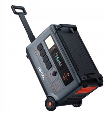 OSCAL PowerMax 6000 – 6000W Noodstroom, 57,6kWh Uitbreidbaar, LiFePO4, UPS 5-8ms, 14 Poorten, APP-sturing – Thuisback-up