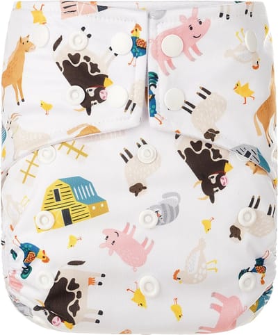 HappyBear - Pocketluier Boerderij | 4-15kg - Onesize - Wasbare luiers - Herbruikbare luiers