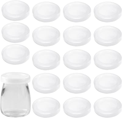 Transparante plastic yoghurtdeksels 67mm - Herbruikbare deksels voor glazen potten, compatibel met diverse merken, ideaal voor versheid en opslag
