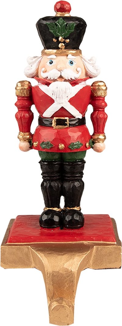 Clayre & Eef Haak Kerstsok Notenkraker 24 cm Rood Zwart Kunststof
