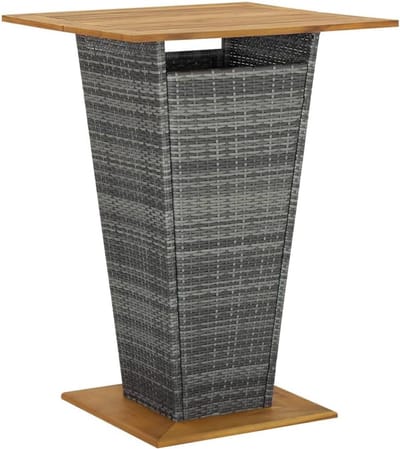 Bar tafel 80x80x110cm van poly rattan en acaciahout