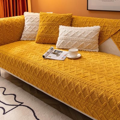 Bankhanddoek L-vormige Bankbeschermhoes Woonkamer Bankhoes Pluche Bankovertrek Scandinavisch Bankkussen Antislip 45x45cm pilowcase