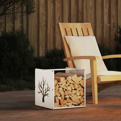 vidaXL - Brandhoutrek - 40x40x40 - cm - koudgewalst - staal - wit