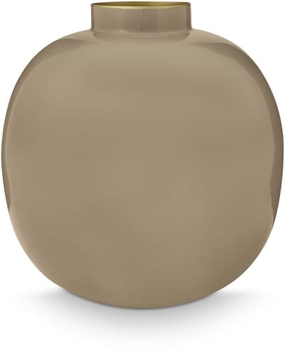 Pip Studio Vaas - Decoratie - Bloemenvaas van Metaal - Khaki - 23cm
