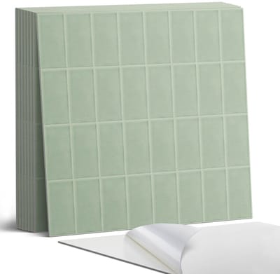 Coloray Plaktegels - Rechthoekige tegels in een raster Portugese Tegels - 30 cm x 30 cm - Groente Plaktegels - 9 stuks - Vierkant PVC Tegels - Plaktegels Keuken - Zelfklevende Vloertegels - Vinyl Tegels - Zelfklevende Tegels