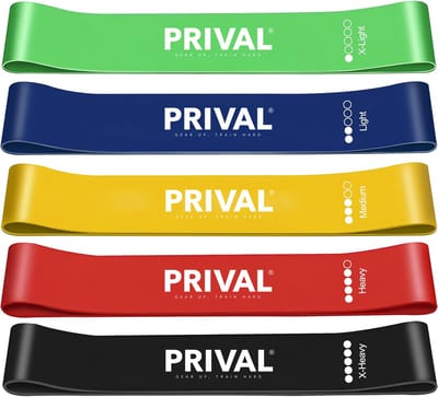 Prival Weerstandsbanden Set – 5 Sterktes – Fitness Elastieken
