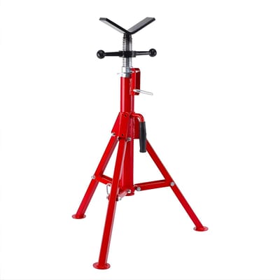 Pijpsteun V-Kop 2500 lb - Pijp Jack Standaard voor Garage - Rood