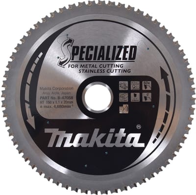 Makita Cirkelzaagblad voor RVS/Staal | Specialized | Ø 150mm Asgat 20mm 60T - B-47058