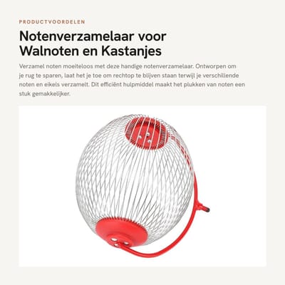 Dailygoods- Notenverzamelaar Lichtgewicht - Walnotenplukker - Eikels/Kastanjes - Fruitplukgereedschap - Rugbesparend - Efficiënt en Draagbaar - Oogstgereedschap