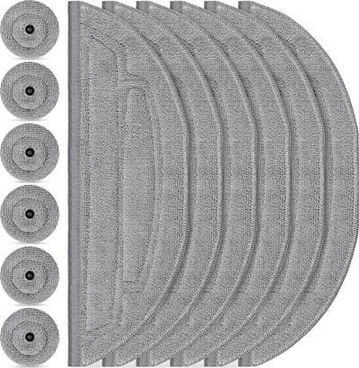 Set van 12 dweildoeken voor Roborock S8 MaxV Ultra robotstofzuiger, 6 dweilen en 6 zijwisser, zilverionen microvezel VibraRise 3.0 dweilsysteem, accessoires