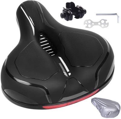 ApexArte® Fietszadel Heren en Dames - Comfort Gel - Inclusief Zadelstrop - Zwart