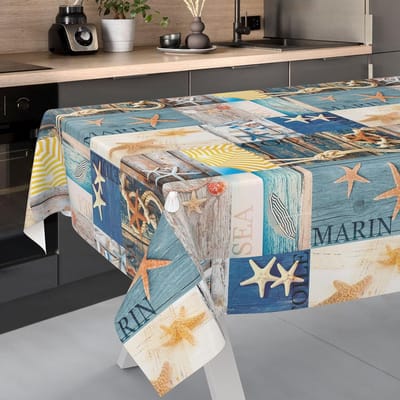 Oliezeil Tafelkleed - Afwasbaar Tafelkleed - Tafel Beschermen - Waterafstotend Materiaal - 350 x 140 cm - Maritiem