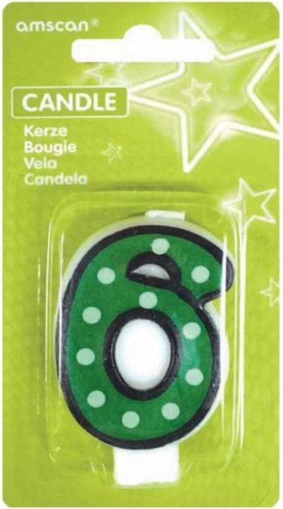 Amscan Verjaardagskaars 6 - Dots & Black Border 7,6 Cm Groen