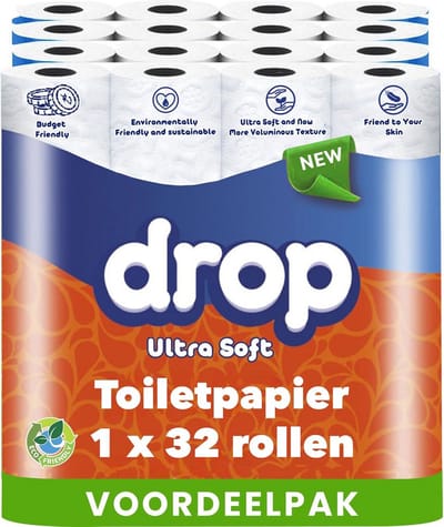 Ultra zacht 2-laags toiletpapier - 32 rollen - langdurig comfort en absorptie