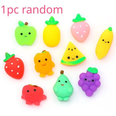 Ensemble de 1 à 24 mini-squishies Mochi pour enfants, pack de fruits à presser, mignon, anti-stress, anxiété, cadeau d'anniversaire pour adultes et enfants yellow