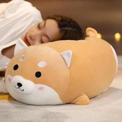 26 /35 /48cm schattige Corgi & Shiba Inu hond pluchen speelgoed knuffeldier zacht slaapkussen kussen poppen kinderen kawaii kerstcadeau 26cm white