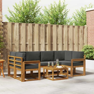 vidaXL - Buiten - bank - set - 7 - st - Natuurlijk - en - Antraciet