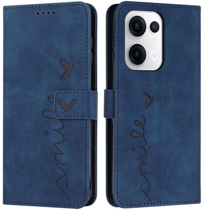 Coverup Hoesje - Geschikt voor OPPO Reno13 5G Hoesje - Coverup Smile Book Case - Blauw