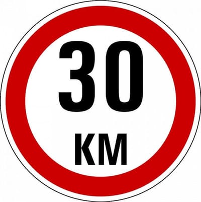 Maximaal 30 km bord - kunststof - A1 200 mm