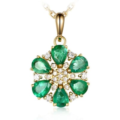POMOiii Nieuwe Stijl Licht Luxe Bloemvormige Groene Zirkoon Mode Hanger Voor Vrouwen Charm Wedding Engagement Fijne Sieraden Nieuwe Trendy
