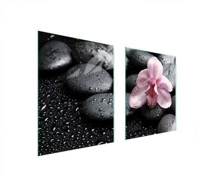TMK ArtDeko - Glas Beschermer voor Kookplaat - 85x52 cm - Orchidee - Hittebestendig - Veelzijdig Gebruik