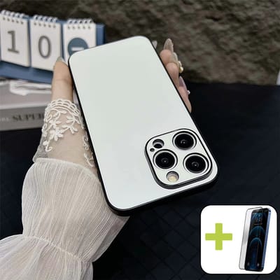 Hoesje voor iPhone 16, Siliconen Case, PC Anti-Vingerafdruk Hoes, Ultradun Lichtgewicht Schokbestendige Hoesje voor smartphone, Goud - Screenprotector