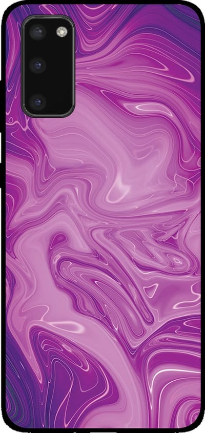 Smartphonica Telefoonhoesje voor Samsung Galaxy S20 met marmer opdruk - TPU backcover case marble design - Paars geschikt voor Samsung Galaxy S20
