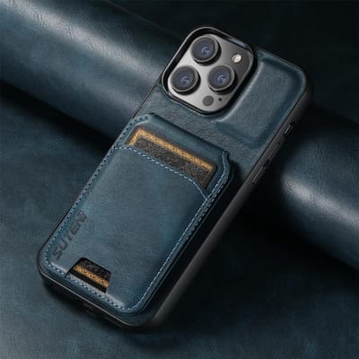 SUTENI Luxe Lederen Kaarthouder Telefoonhoesje Portemonnee Kickstand Cover Voor iPhone 16 15 14 13 12 11 Pro Plus Max X Xs XR For iPhone 16Plus black