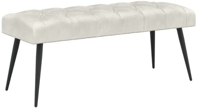 vidaXL - Bank - met - knopen - tufting - Crèmekleurig - 110 - x - 40 - x - 46 - cm - Fluweel