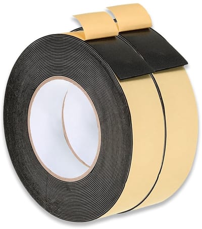 Dailygoody - Zelfklevende Afdichtingstape - Geluidsisolatie - 1 cm breed - Waterdicht - Schuim- en Rubberband - 2 stuks - Geschikt voor Deuren en Ramen
