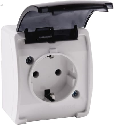 Dubbel Stopcontact 2x2P+Z IP44 voor Binnen en Buiten – Schuko Type F met Bescherming tegen Stof en Water