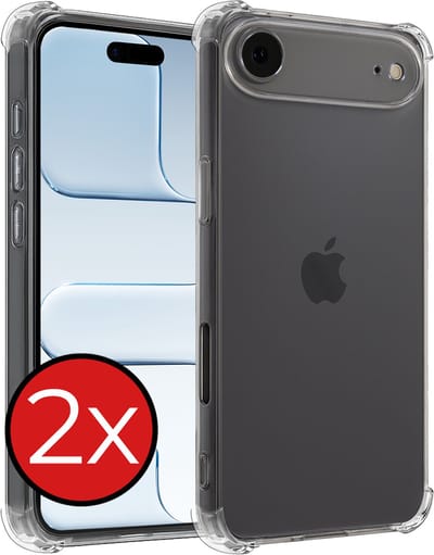 Hoesje - 2 Stuks - Geschikt voor Apple iPhone Air - Sterk & Shockproof - Back Cover - Siliconen Case - Telefoon Hoes Shock Proof - Telefoonhoes - Transparant