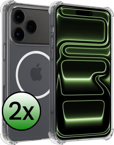 Hoesje 2 Stuks - Geschikt voor Apple iPhone 17 Pro - Magsafe Compatible - Sterk & Shockproof - Back Cover - Shock Proof Case - Telefoon Hoes - Transparant