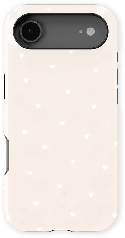 Tough Hoesje met Hartjes geschikt voor iPhone 17 Air | Little Love Tough Case Geschikt voor Mag | Hartjes Print Backcover geschikt voor iPhone 17 Air Ivory Hearts