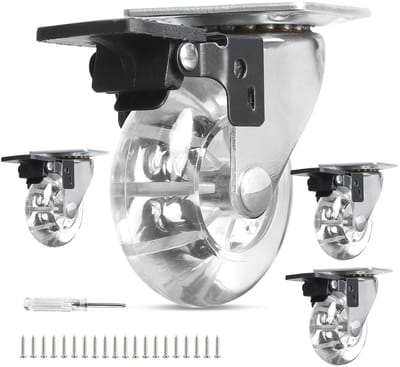 Meubels wielen set van 4 - kleine 50 mm - met rem - 360° draaibaar voor palletmeubels - ShopVlot