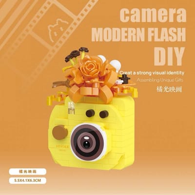 Grappige Retro Camera Bouwpakket Constructie Miniatuur Bouwstenen Verzameling Verzamelbaar Cadeau Idee Verzameling Ideaal voor Volwassenen Plus Tiener Jongen NO BOX