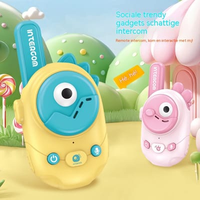 Yayoubi Walkie Talkie voor Kinderen - Portofoon - Speelgoed - Oplaadbaar - Handige Draagopties- Set van 2 Walkietalkies - Blauw & Roze - Klaar voor Gebruik