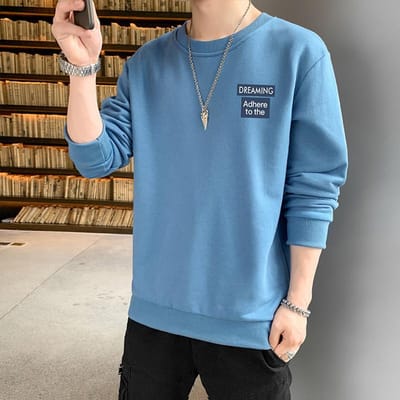 Lente Nieuwe Trui Heren Losse Casual Top Bedrukte Pullover Heren Jeugd Lange Mouw T-shirt Herenkleding 4XL gray