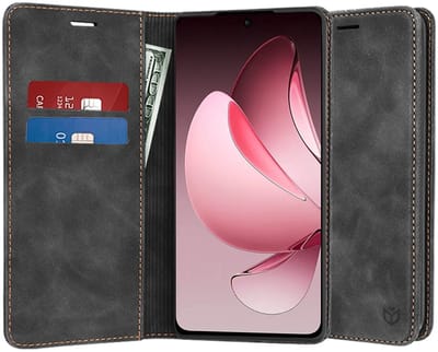 Hoesje geschikt voor Oppo Reno13 F 4G/5G / Reno13 FS 5G - Techsuit Confy Book Wallet Case - Zwart