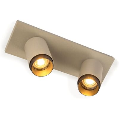 KS Verlichting - plafondlamp - Scott - 2 spot - GU10 - luxe verlichting - dimbare lamp - opbouwspot - aluminium - champagne