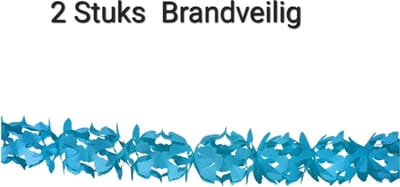 2x Slinger Blauw Brandvertragend/ Brandveilig. Garland, Versiering, Themafeest, Geboorte , Oktoberfest