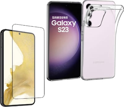Silicone Hoesje Geschikt voor: Samsung Galaxy S23 FE - Soft Silicone - Transparant - + 2X Tempered Glass Screenprotector - ZT Accessoires