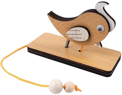 Dailygoody - Creatieve houten spechtdeurbel - Handmatige deurbel met trekkoord - Eenvoudig te installeren - Decoratieve deurbel - Ideaal voor thuis en