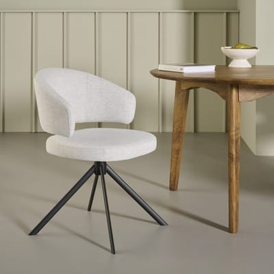 Eetkamerstoel Harads - Stof - Grijs - 58 x 82 x 58 cm (BxHxD)