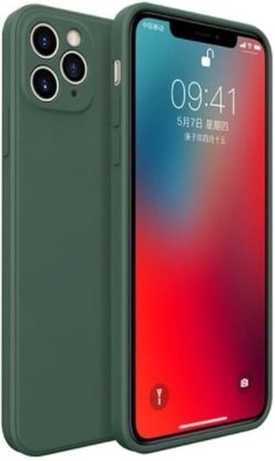ShieldCase Hoesje geschikt voor Apple iPhone 11 Pro Max vierkante silicone case - donkergroen - Stijlvolle Beschermcase - Uniek Vierkant Design - Lichtgewicht en Duurzaam Hoesje - Flexibele Telefoonbescherming