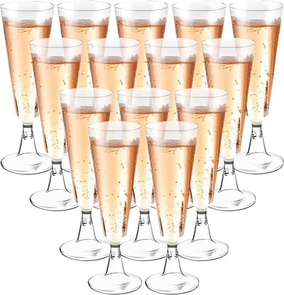 30 Stuks Herbruikbare Plastic Champagneglazen 160 ml voor Bruiloft, Feest en Picknick - Duurzaam en Transparant