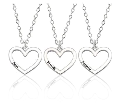 3 kettingen hart Best Friends Forever