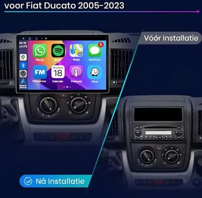Autoradio 2/32GB met Carplay en Android auto | Geschikt voor Fiat Ducato, Peugeot Boxer, Citroen Jumper 2005-2021 | Radio scherm met Navigatie | 2005 2006 2007 2008 2009 2010 2011 2012 2013 2014 2015 2016 2017 2018 2019 2020 2021